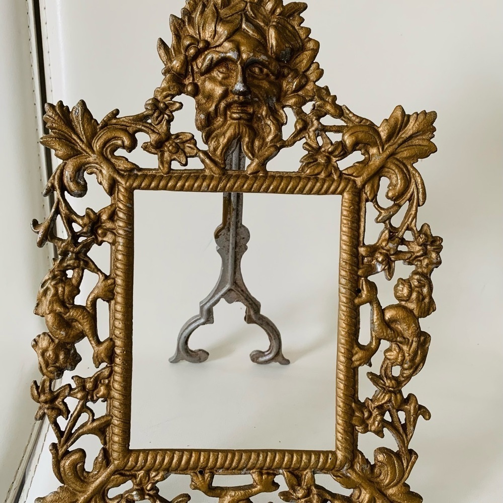 vintage victorian ornate metal picture Frame